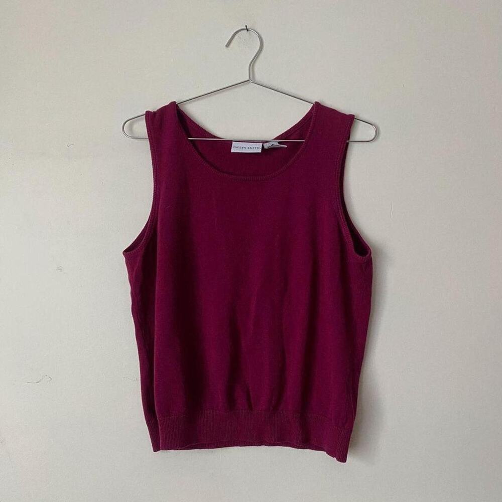 Vintage Cotton Raspberry Sweater Vest Women's Large
